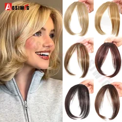 AOSI Synthetic Eight Character French Bangs For Women Middle Part False Bangs Clip-in ExtensionsThin Invisible Hairpieces  Bangs