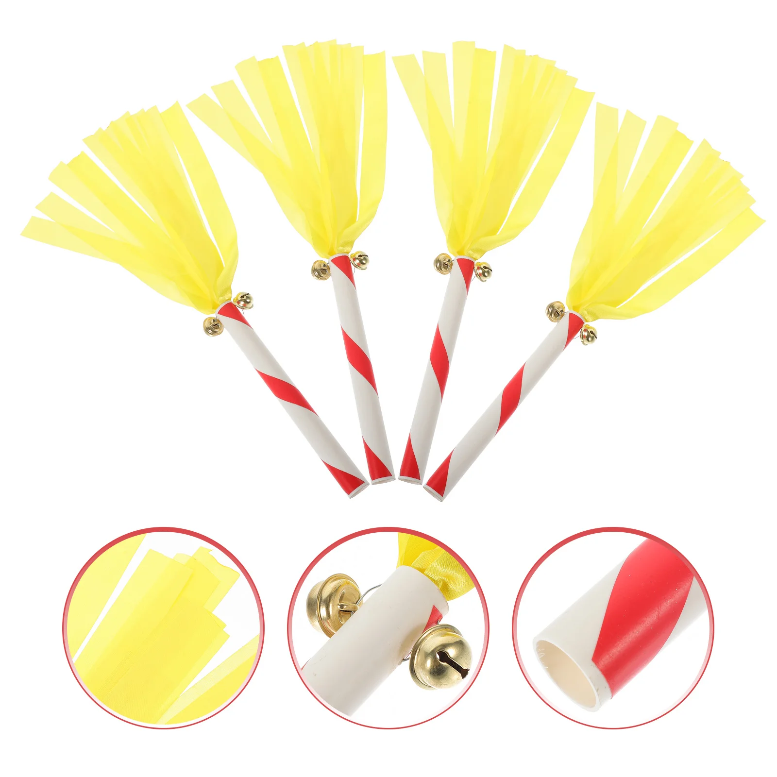 

4pcs Cheerleading Pompom Sticks Pvc Lightweight Noise Maker For Sports Dance Party Favors Smooth Handle Bright Colorful Boom