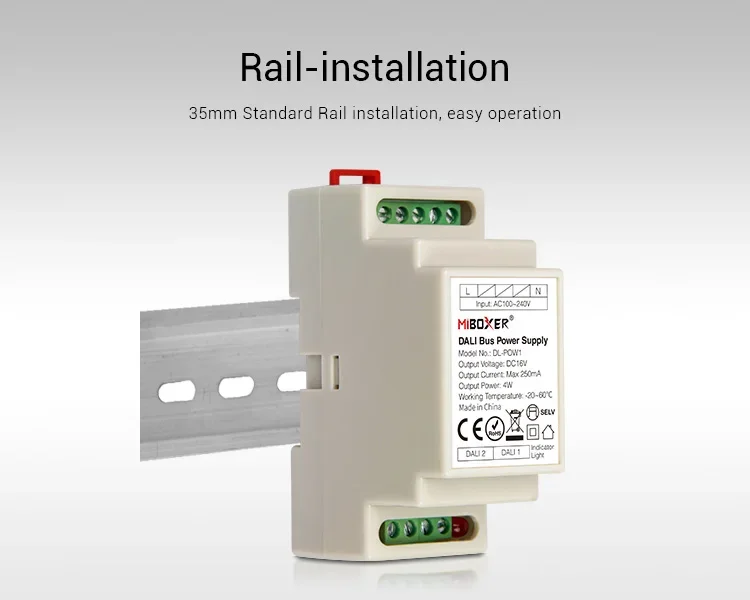 Miboxer DALI Dimming Control System(DT8) 86 touch panel DALI 5 in 1 LED Controller DALI Bus Power Supply DIN Rail for led lamps