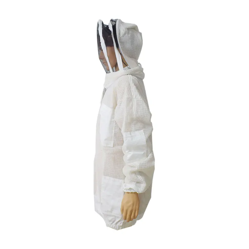 Ventilated Mesh Beekeeper Suit 3 Layer Air-through Protective Clothing Bee Suit with Removable Hat Ventilated Beekeeping Jacket