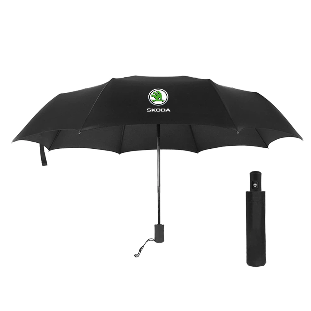 Portable Car Emblem Parasol Automatic Umbrella UV Protection For Skoda Octavia Fabia Kodiaq Superb VII Rapid Kamiq Karoq VRS S