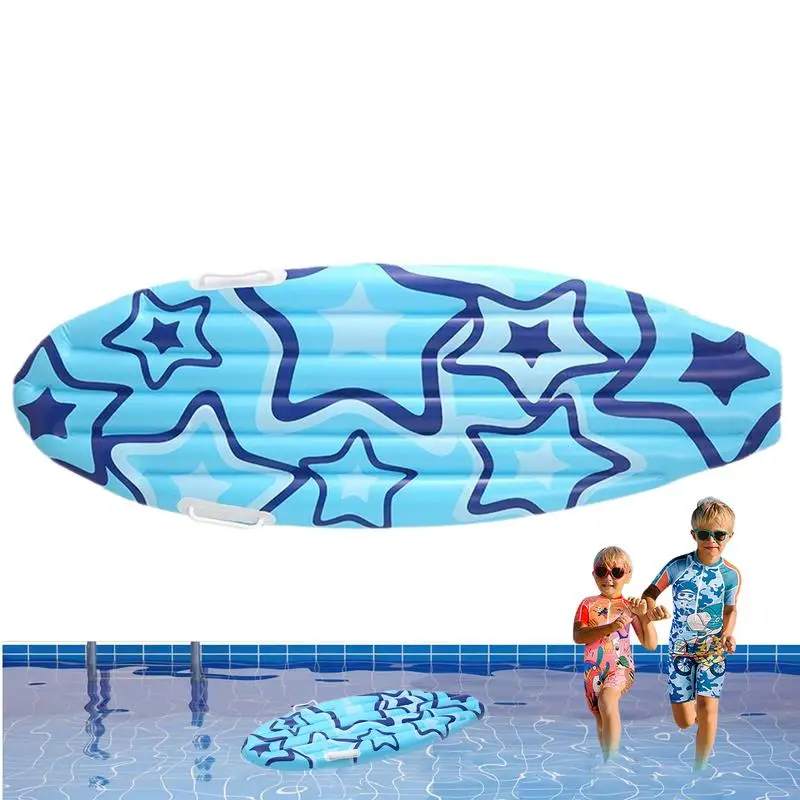 Folding Beach Surfboard Star Pattern Kid Inflatable Float Board PVC Children Swimming Bodyboard With Dual Side Handles For Adult