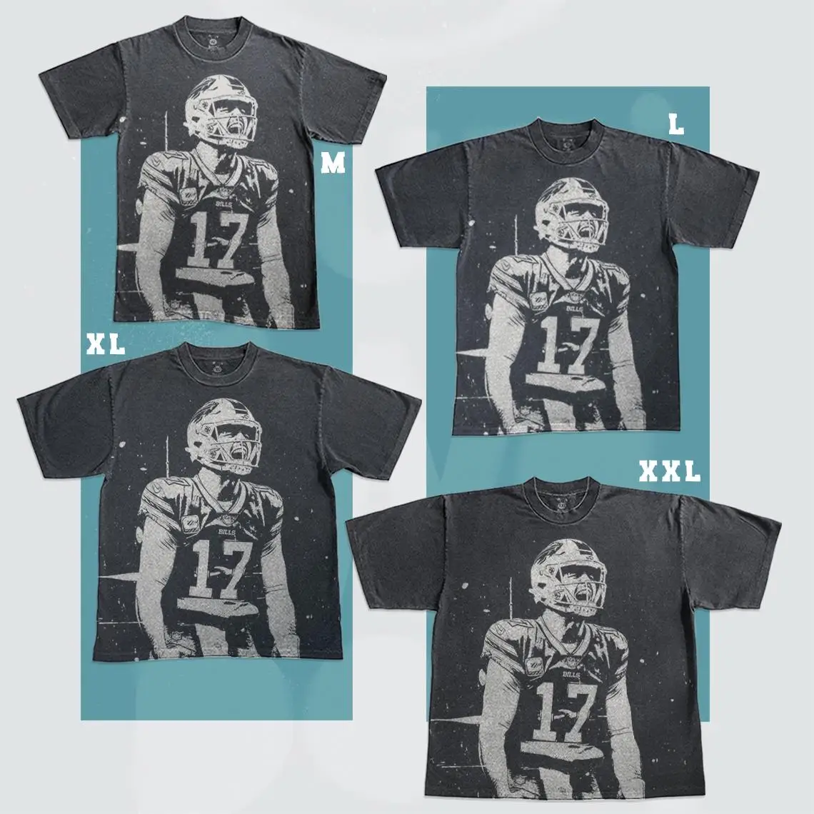 Josh Allen Handmade Bleached T-Shirt: Faded Black Cotton Unisex Tee