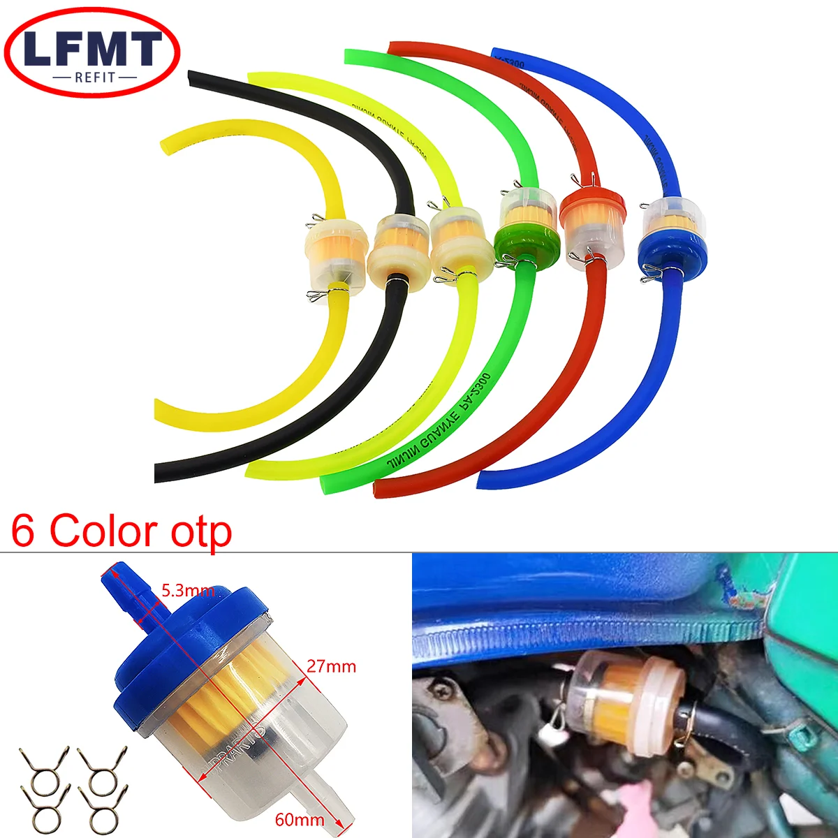 

Motocross Moped Scooter ATV Go Kart Motorcycle Universal Gas Fuel Filters and Fuel Pipe For 49cc 50cc 110cc 125cc Dirt Pit Bike