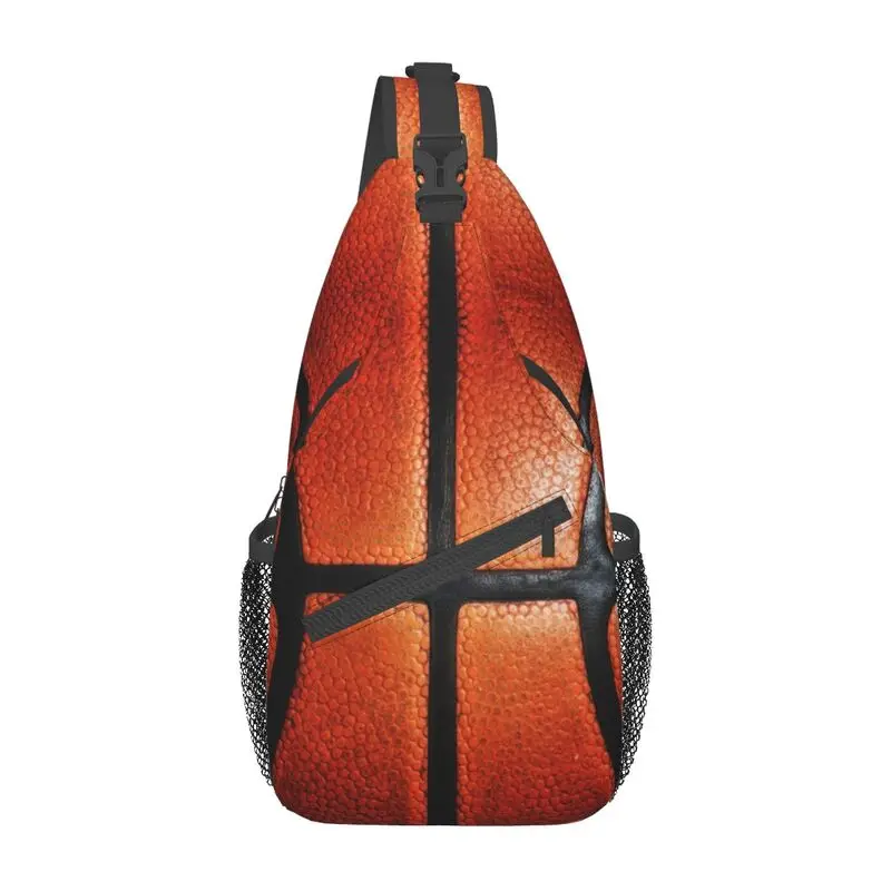 

Basketball Leather Art Sling Chest Crossbody Bag Men Fashion Shoulder Backpack for Camping Biking