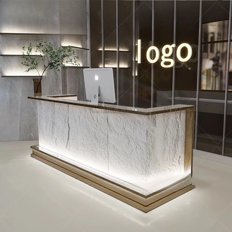 

Light luxury stainless steel bar counter clothing store checkout page counter beauty salon hairdresser