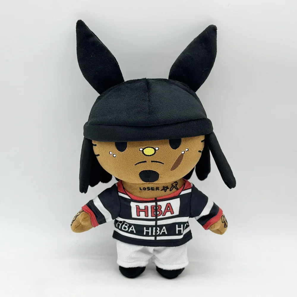 Hello Kitt Playboi Carti With Black Rabbit Hat Plush Doll Figure Stuffed Toys Cute Boys Girls Christmas Gift