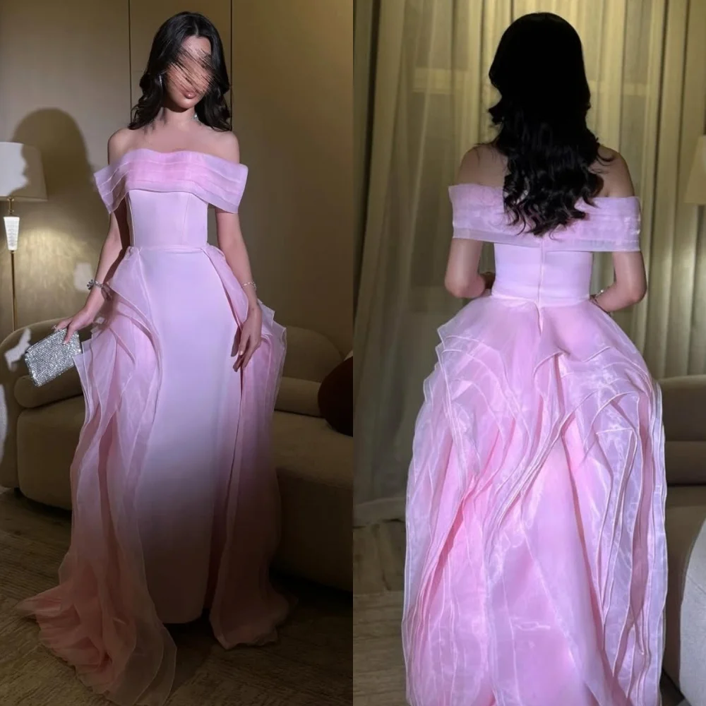 

Индивидуальные высококачественные элегантные джерси со складками и рюшами, прямые длинные платья с открытыми плечами, платья для особых случаев на заказ, современный стиль