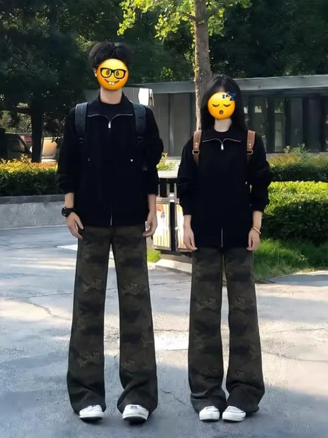 American Sle Men's Camouflage Straight Leg Jeans Spring Season Couple's Slim Fit Workwear Pants High Waist No Ironing Required