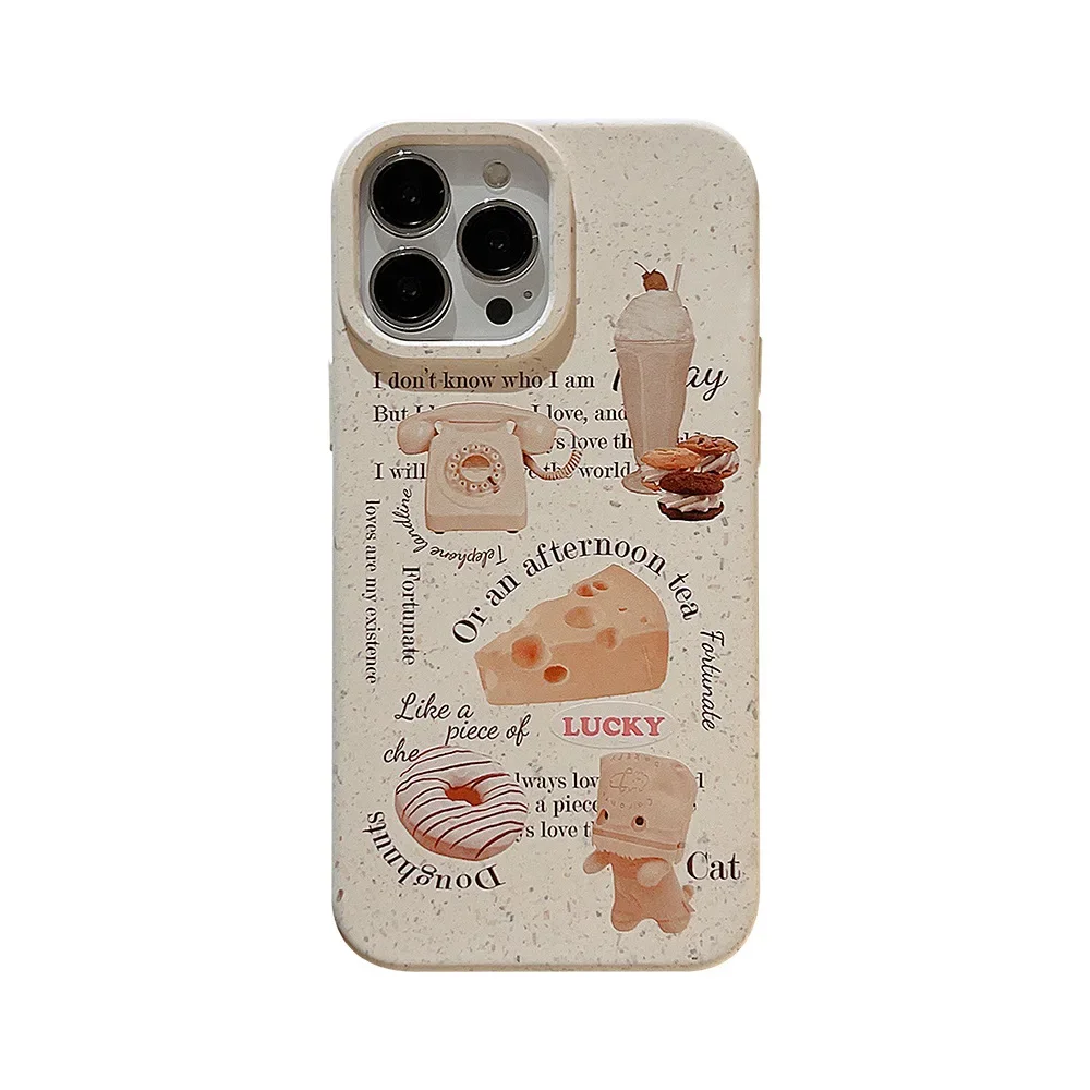 Creative Graffiti Design Gourmet Phone Case for IPhone 15 14 13 12 Mini 11 Pro Max XS X XR 7 8 Plus Fun Bread Shockproof Cover