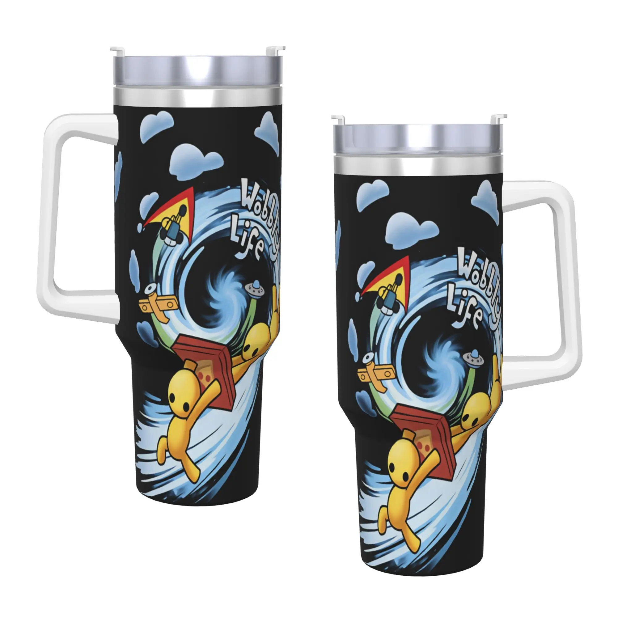 Wobbly Life Online Game Stainless Steel Tumbler  Travel Car Mugs 40oz Thermal Mug Keep Heat Cold Drink Milk Tea Water Bottle