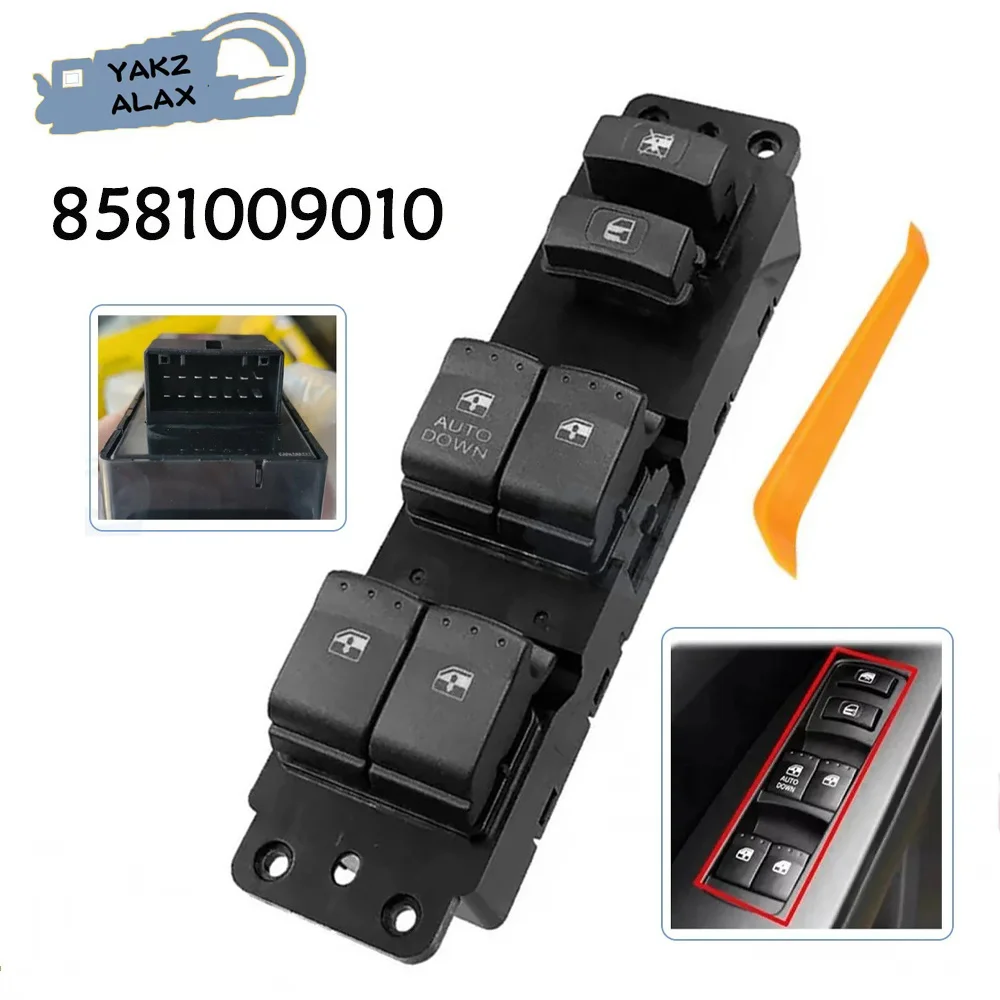 Para ssangyong actyon kyron 2007 2008 2009 interruptor de controle mestre da janela elétrica com botão descendente automático 8581009010