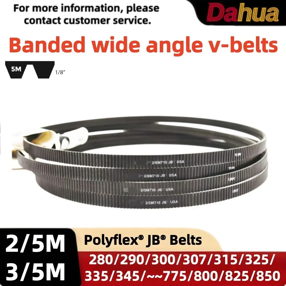 Banded Wide Angle V-Belt 2/5M & 3/5M 280/290/300/307~~825/850 made in USA Style Polyflex JB, Heavy Duty Industrial Drive Belte