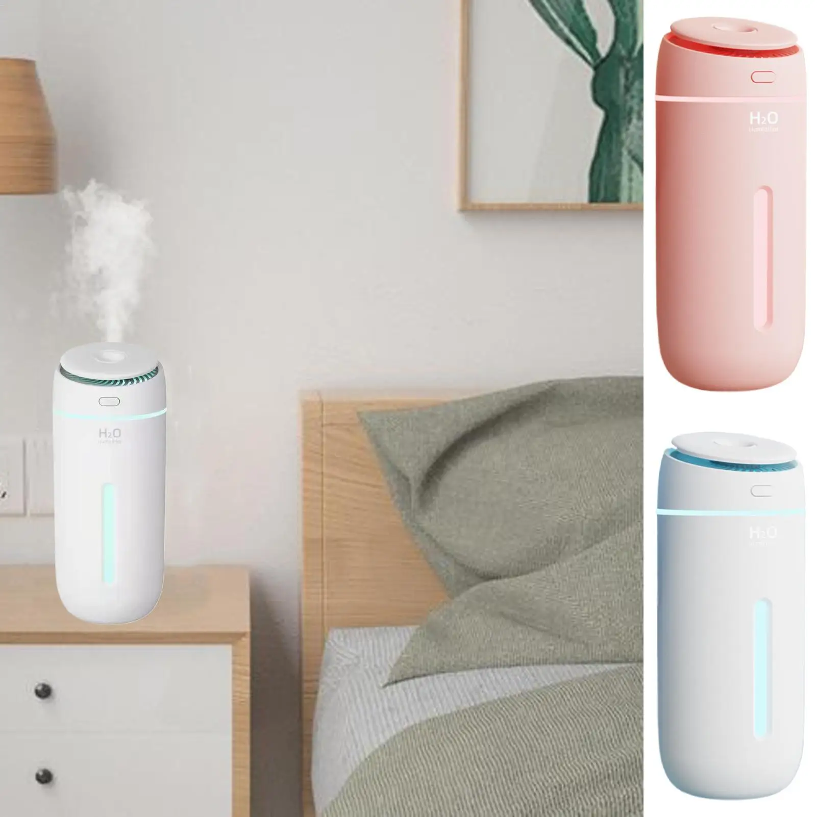 Small Humidifier For Bedroom 2 Modes USB Lantern 7-Color LED Bedside Humidifier For Bedside Table Workplace Dorm Apartment Home