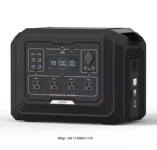 

2000W 1024WH High Quality Solar Portable Power Station Power Bank with UPS& Remote Control Function