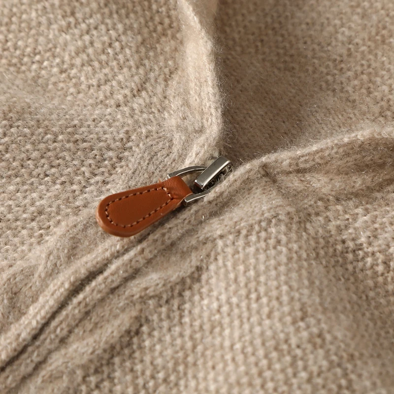 New 100% Cashmere Cardigan Sweater Women's Zippers Thick Autumn Winter Raglan Sleeve Simple Knitwear Grace Cashmere Clothing Top