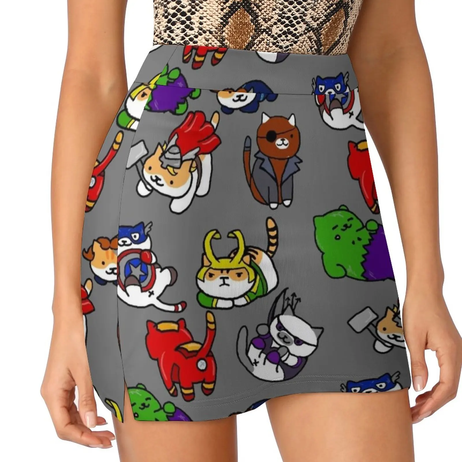 Atsume Assemble Skirts Woman Fashion 2022 Pant Skirt Mini Skirts Office Short Skirt Superhero Film Tv App Game Neko Atsume Neko