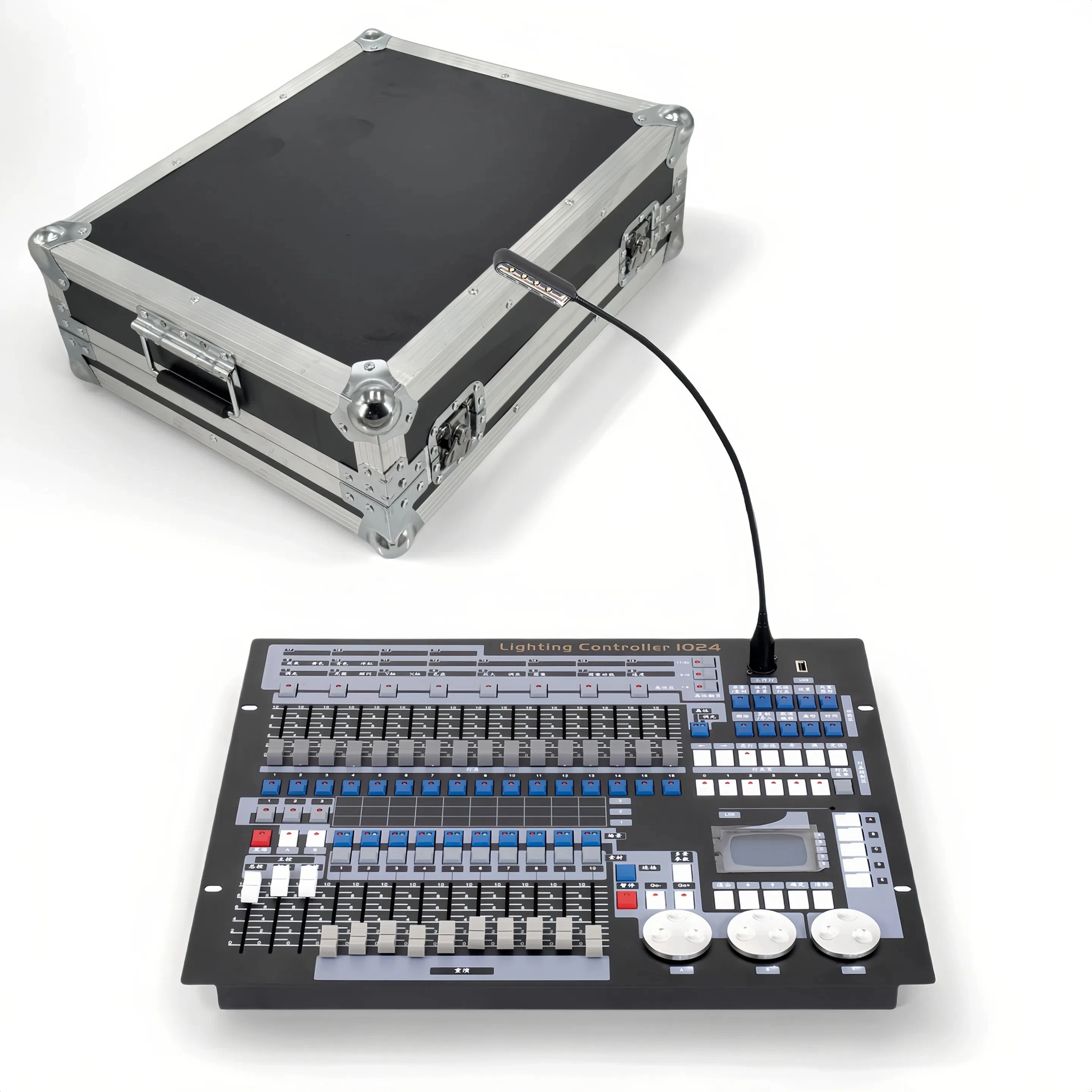 

Освещение консоли DJ 1024 с кейсом для полетов, консоль DMX512, свадебный бар для Par Light, подвижный головной луч, сценический контроллер