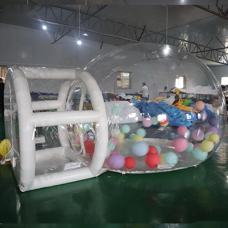 Giochi e attività all'aperto Tenda a cupola igloo con sfera gonfiabile trasparente lunga 5 m per feste per bambini con palloncini Bubble bianca