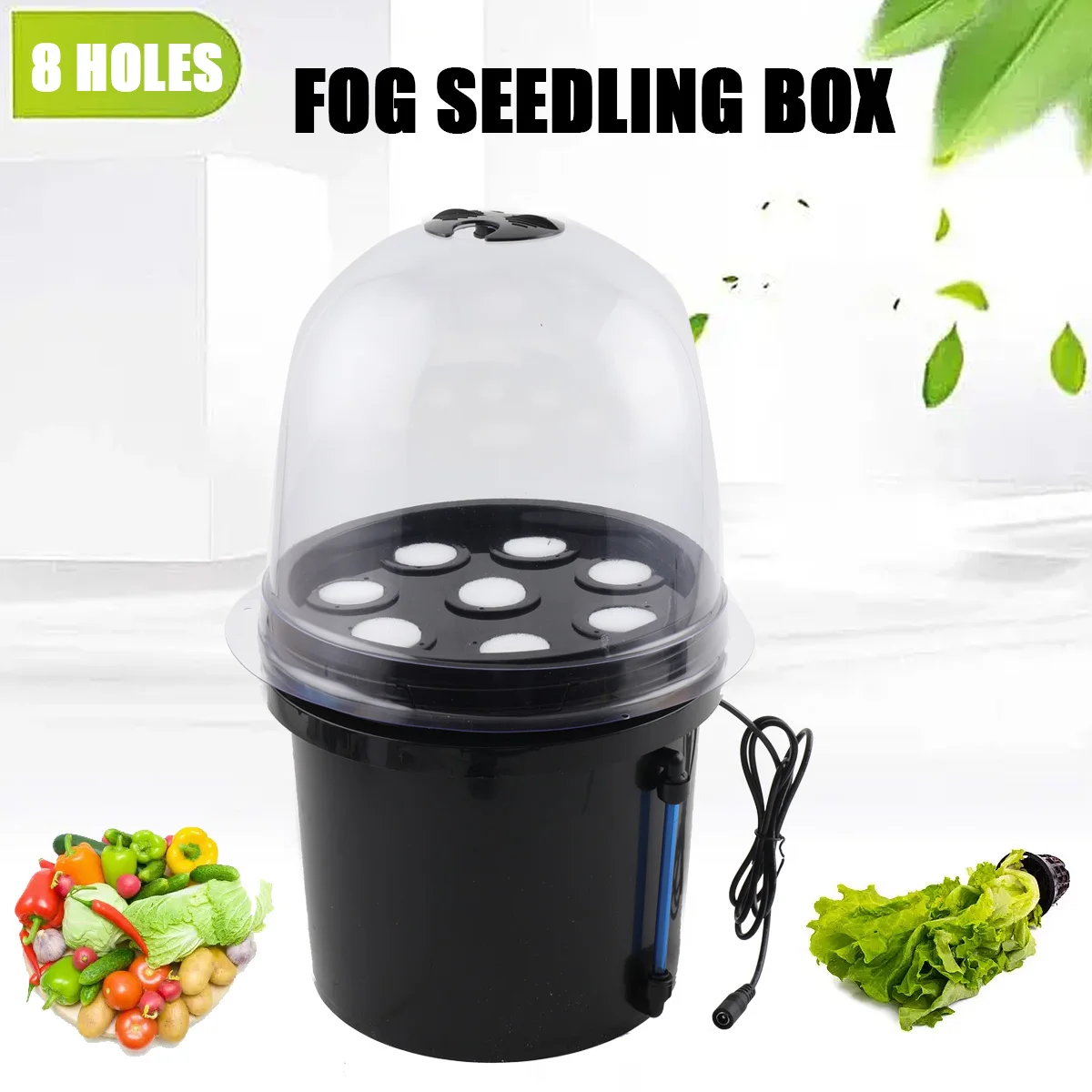 

Hydroponic Grower 8-hole 5L High Yield Soilless Grower System Aeroponic Propagation Kit