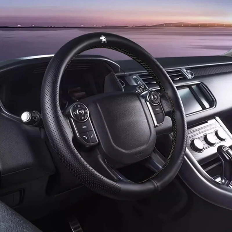 

Car hand-sewn steering wheel cover suitable for Peugeot 2008 3008 5008 Rifter GT RCZ 306-308 508 406-408 4007 auto parts tools