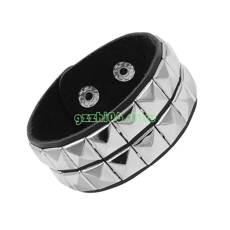 T5UF أنيقة سوار الصخرة البانك المربع مسربات البانك معصم المجوهرات القوطية العصرية مناسبة للفردية والراحة #5