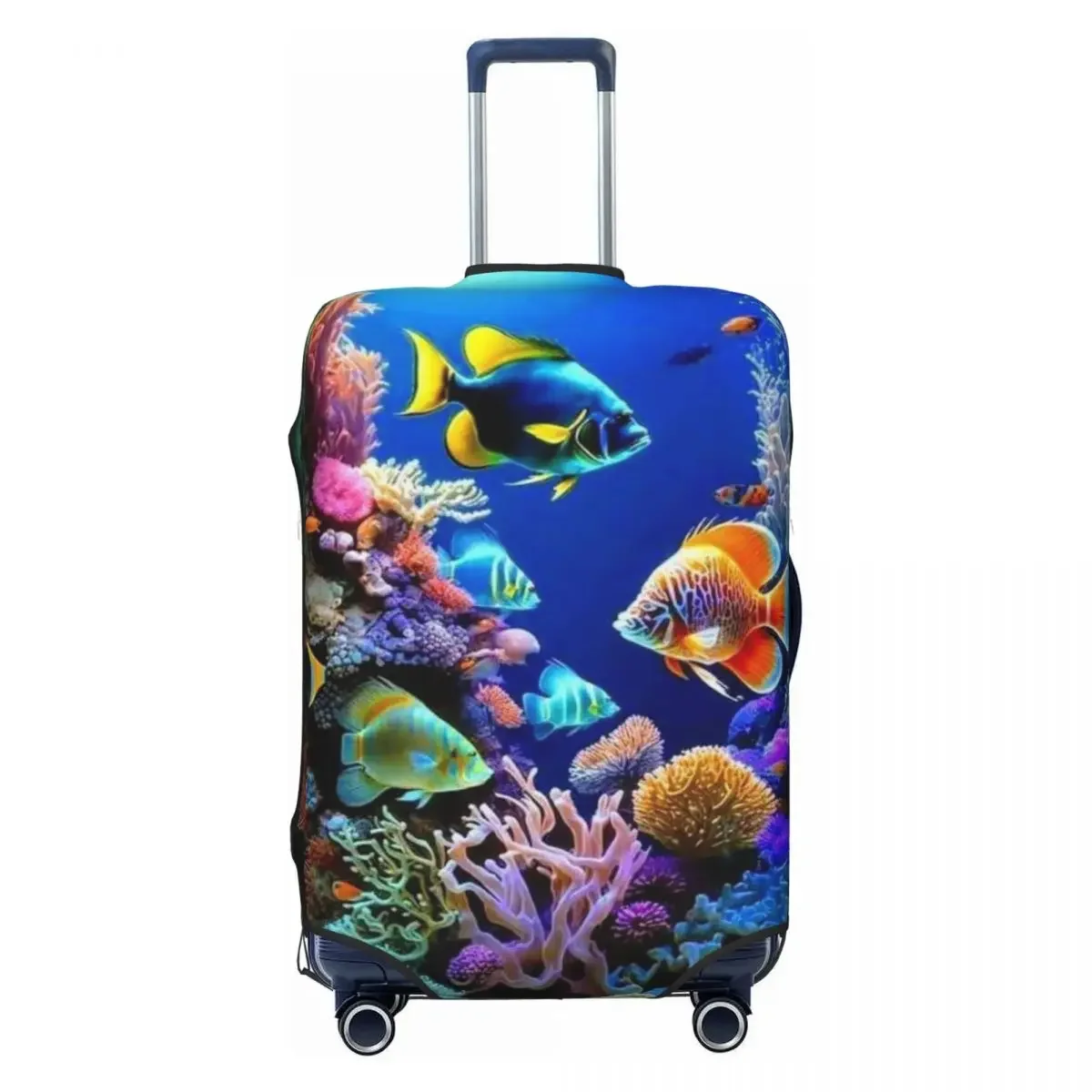 Ocean Creatures Art Suitcase Cover Underwater Business Vacation Useful Luggage Supplies Protector