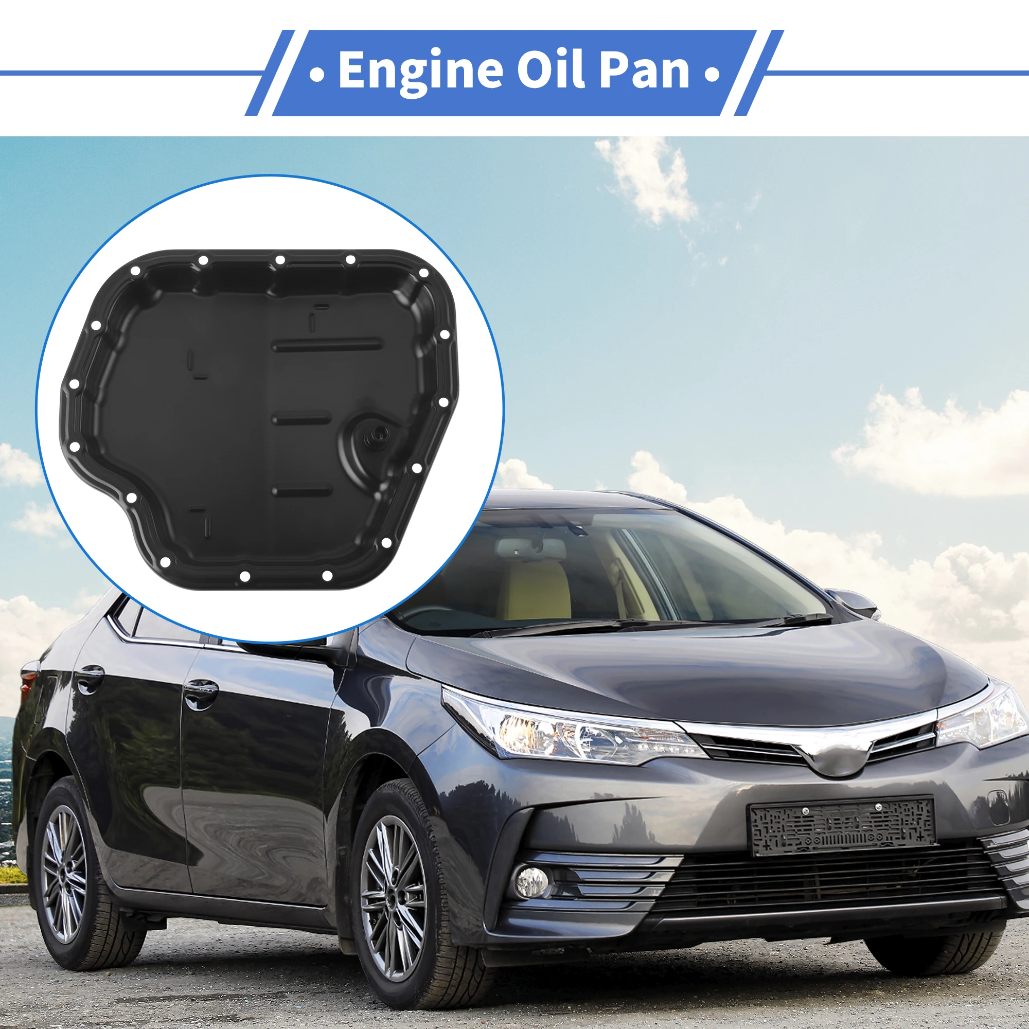 

UXCELL No.3510602020 Масляный поддон двигателя для Toyota Corolla 2014-2022 Алюминиевый сплав Черный