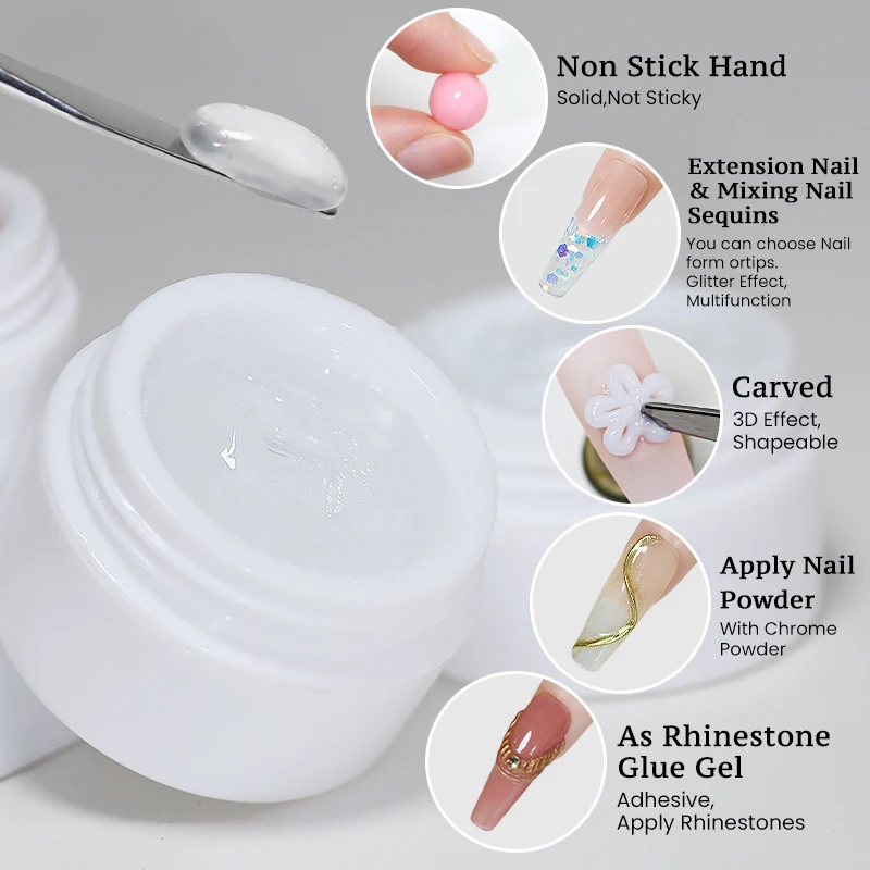 15ml Non Stick Hand Solid Extension Nail Gel Clear Pink Coral Nude Quick Extension-Gel Easy To Operate For DIY Nail Art Manicure