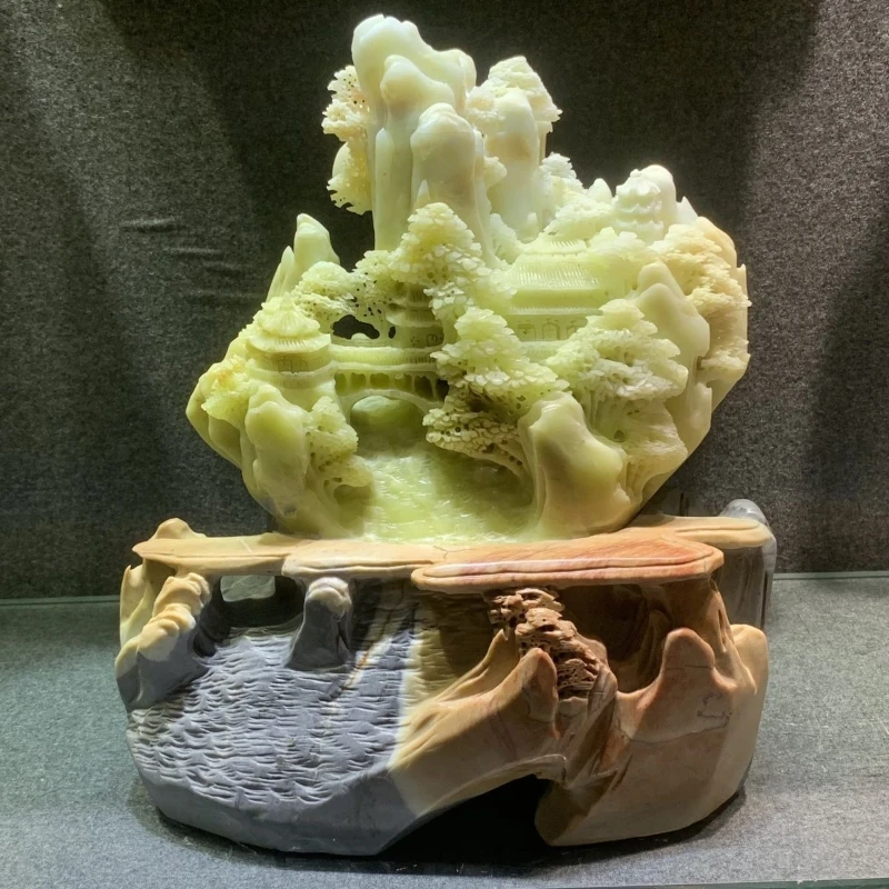 

Qingtian stone landscape ornament home decoration collection gift