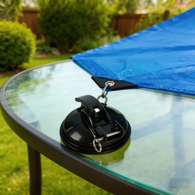 

RV Awning Suction Cup Hook Bracket Outdoor Travel Sunshade Canopy Lock 1/2pcs Black RV Camping Accessories Suction Cup Hook