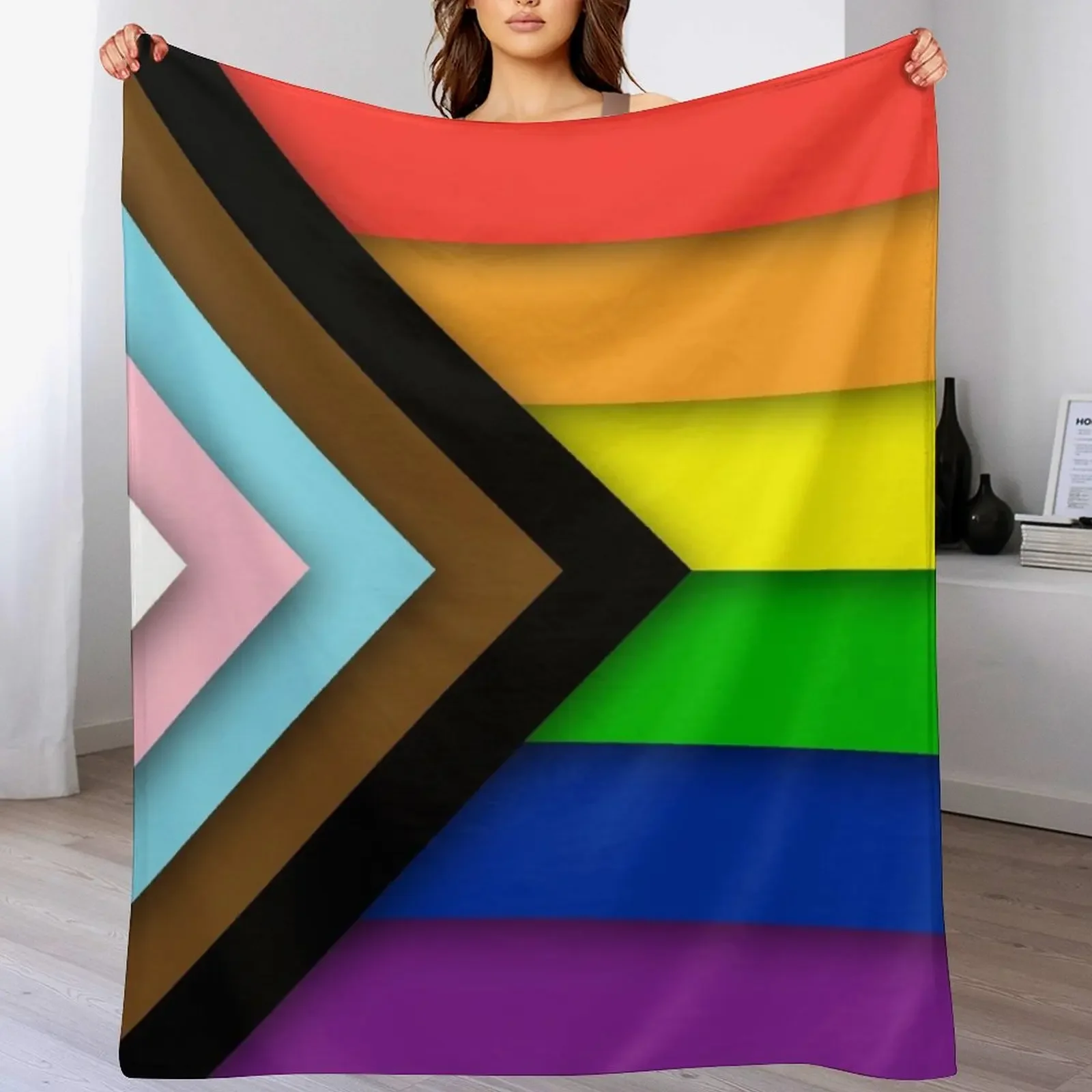 

Progress Pride Flag Throw Blanket blankets ands warm for winter Blankets