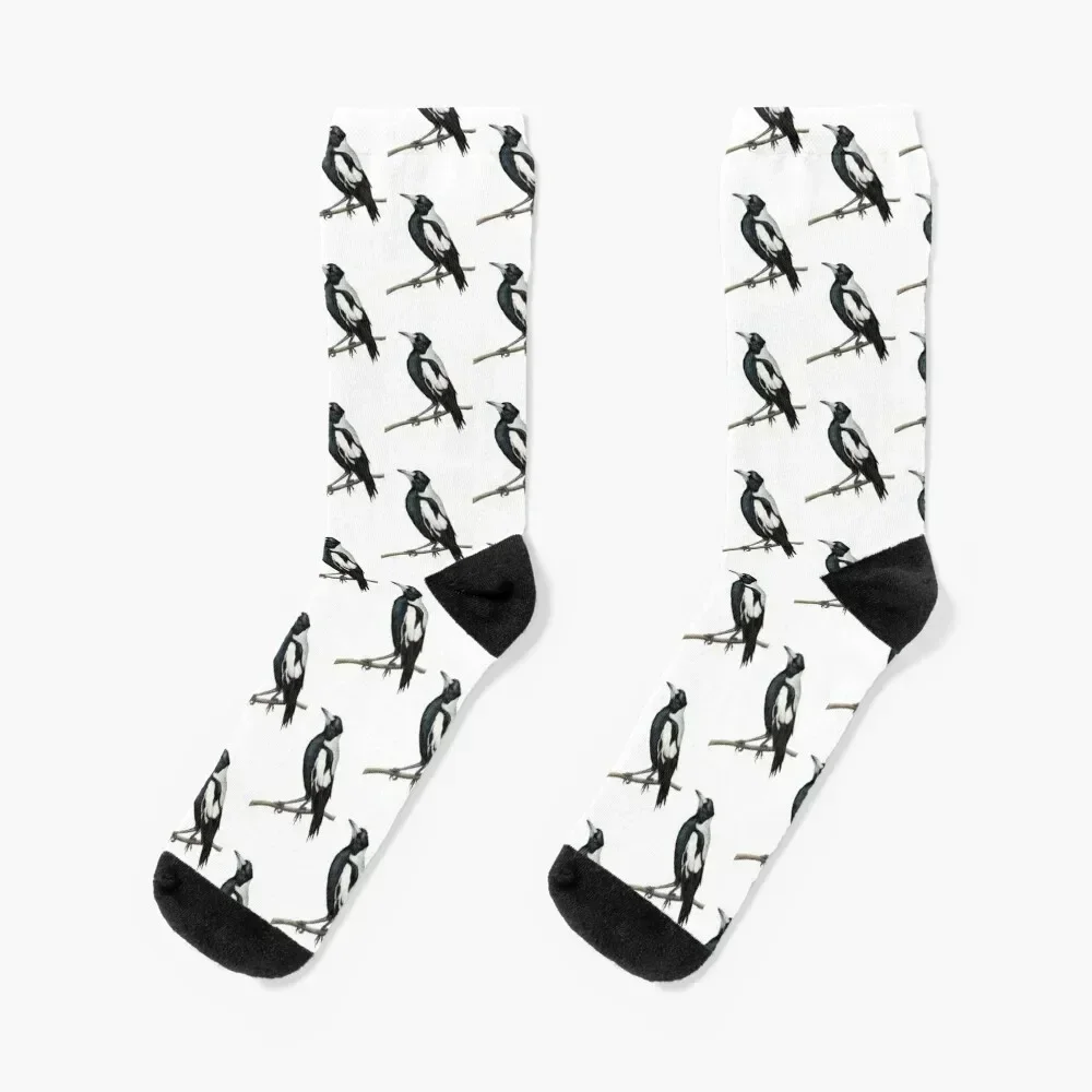 

The Australian Magpie, Collingwood's iconic bird - drawing Socks anti-slip Stockings FASHION hip hop Socks Woman Men's