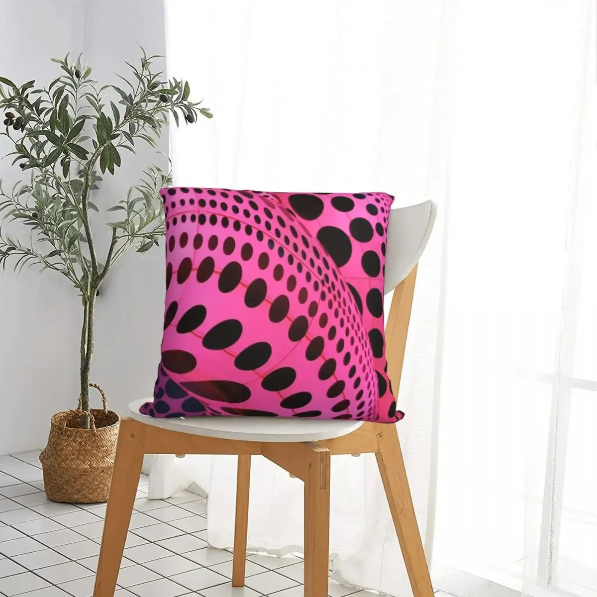 Pink Dots Pillowcases Bed Car Yayoi Kusama Art Abstract Pumpkin Polka Pop Aesthetic Cushion Cover Cool Decor Throw Pillow Case