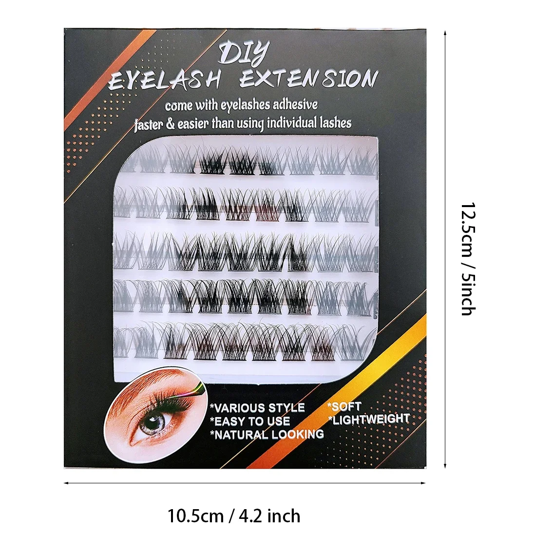 45 Clusters DIY False Eyelashes Individual Reusable Soft Natural Easy Fan Russian Lashes Eyelash Extensions