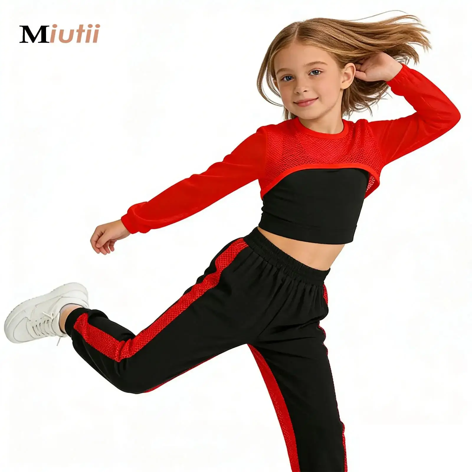 

Hip Hop Crop Top Girls Jazz Jogger Pants Street Dance Wear Sports Vest Clothes Sets Kids Fashion Costumes Child Streetwear