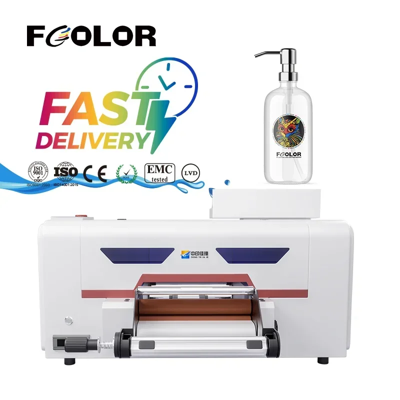 Yunyi Fcolor Printing 42cm A2 A3 All in 1 Mini Roll to Roll UV DTF Sticker Printer Machine with Laminator AB Film