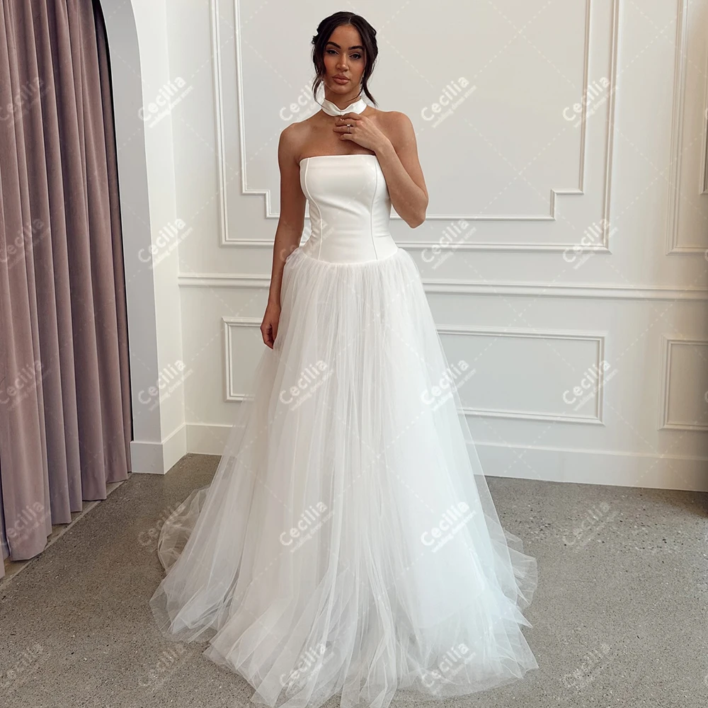 

Simple Wedding Dresses A-Line Elegant Bridal Gowns Tulle Tiered Robes For Formal Party Floor Length Sexy Vestidos De Novia 2025