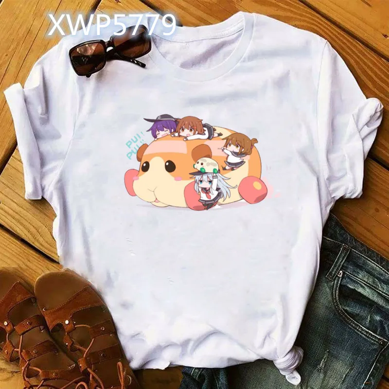 Cute Pui Pui Molcar T Shirt Women Printed Kawaii Cartoon Graphic Summer Hamster T-shirt Casual Female Tshirt Streetwear Tops Tee