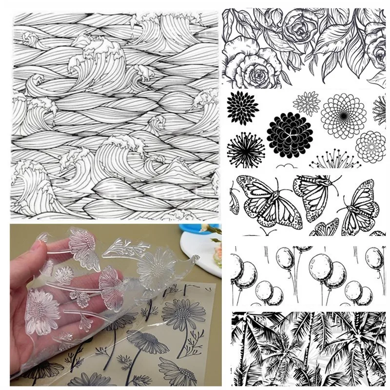 SNASAN Pattern Clay Texture Silicone Sheet DIY Polymer Clay Emboss Impression Mat Pottery Tools Jewelry Making