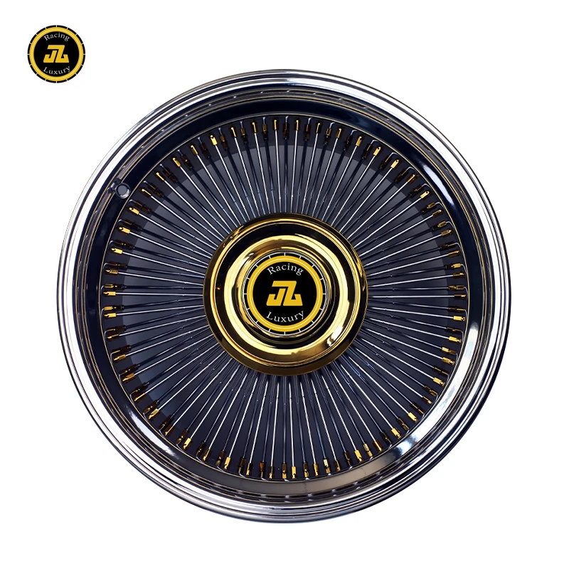 

Jiangzao 18 19 20 21 22 23 24 26 Inch 5x127mm Chrome Wire Wheel Knock Offs for Bel Air Impala Caprice