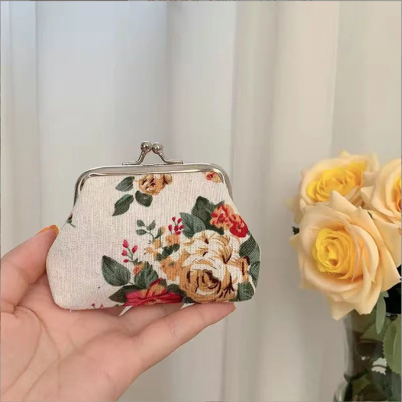 Fashion Rose Coin Purses Holder Women Mini Change Wallets Girl Money Bag Coin Bag Children Zipper Small Pouch Key Pockets