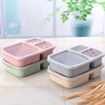 קופסת ארוחת צהריים נפרדת קופסת בנטו ניידת קופסת אוכל נגד נזילות מיקרוגל תנור כלי אוכל לילדים בית ספר מבוגרים משרד