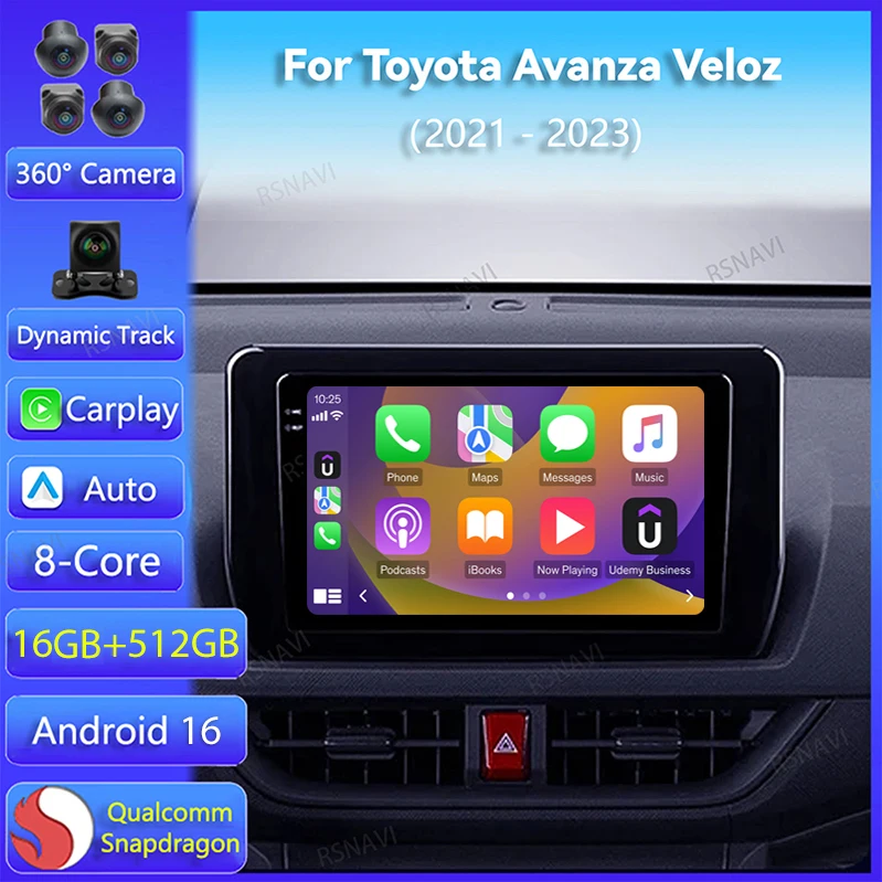 Android 16 Carplay Auto For Toyota Avanza Veloz 2021 2022 2023 Car Radio Navigation Video Stereo 2Din Player Head Unit Wireless