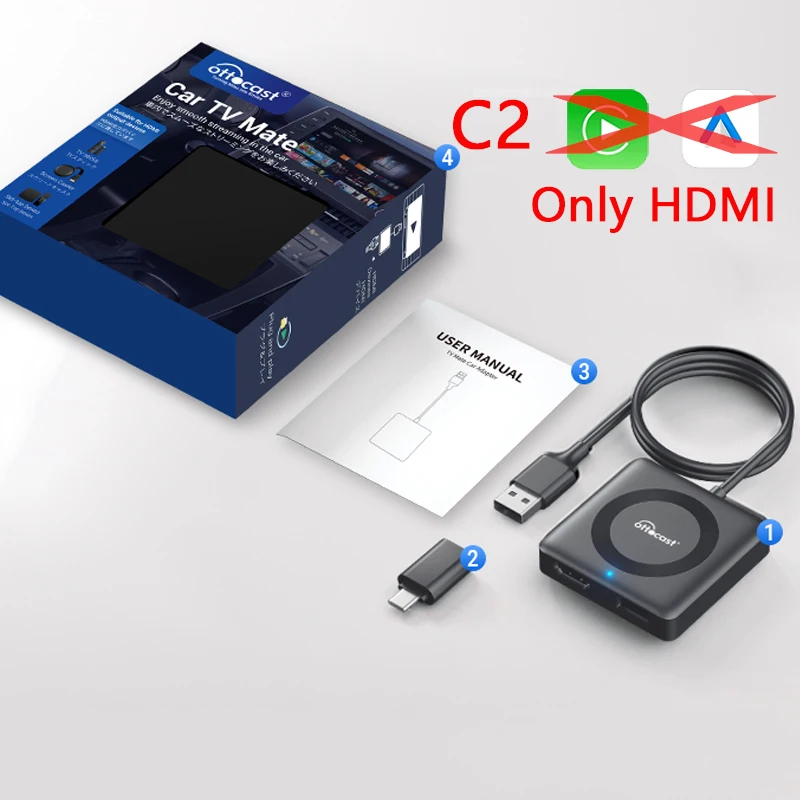 OTTOCAST Car TV Mate Wired to Wireless CarPlay Adapter Android