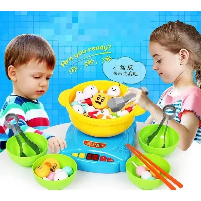 Olla caliente giratoria para niños, utensilios de cocina, juego de juguetes, artículos de cocina simulados, casa de juegos, juguete interactivo, regalo de cumpleaños para bebé