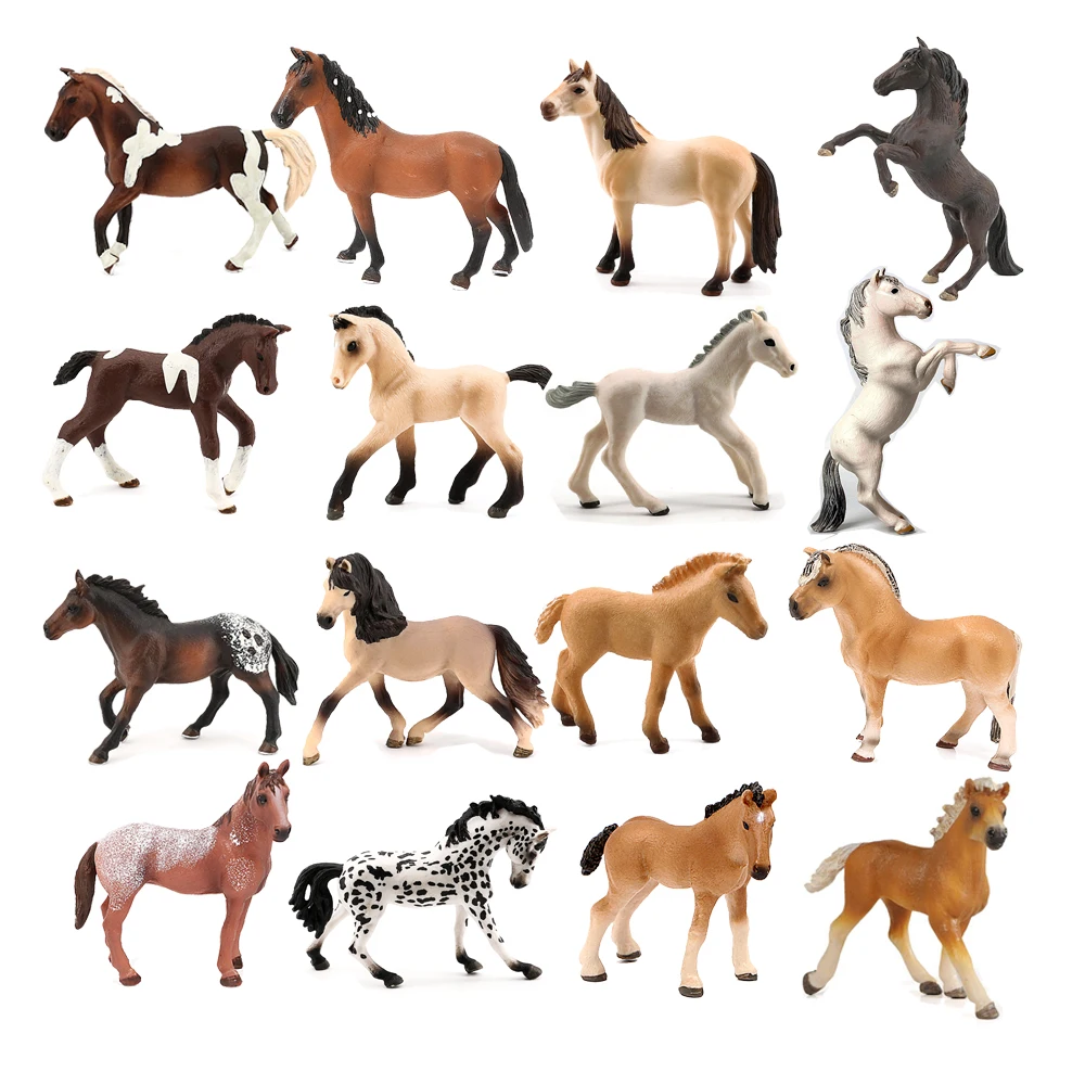 Horse Figurine Plastic Farm Animals Toy Horses Figurines Mustang Appaloosa Fjord Toys Action Figure Kids Gifts Christmas Present