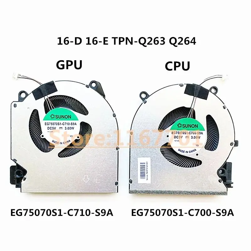 New Original Laptop CPU/GPU Cooler Fan For HP VICTUS 7 16-D 16-E TPN-Q263 Q264  RTX3050 60W M75720 M75722-001 C700 C710