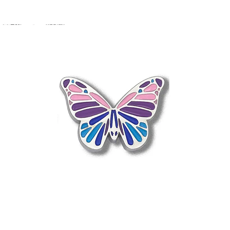 Metal  charm Shoe Buckle Purple Gemstone High Quality metal Hole Shoes Accessories Fashion Shoes Accessories