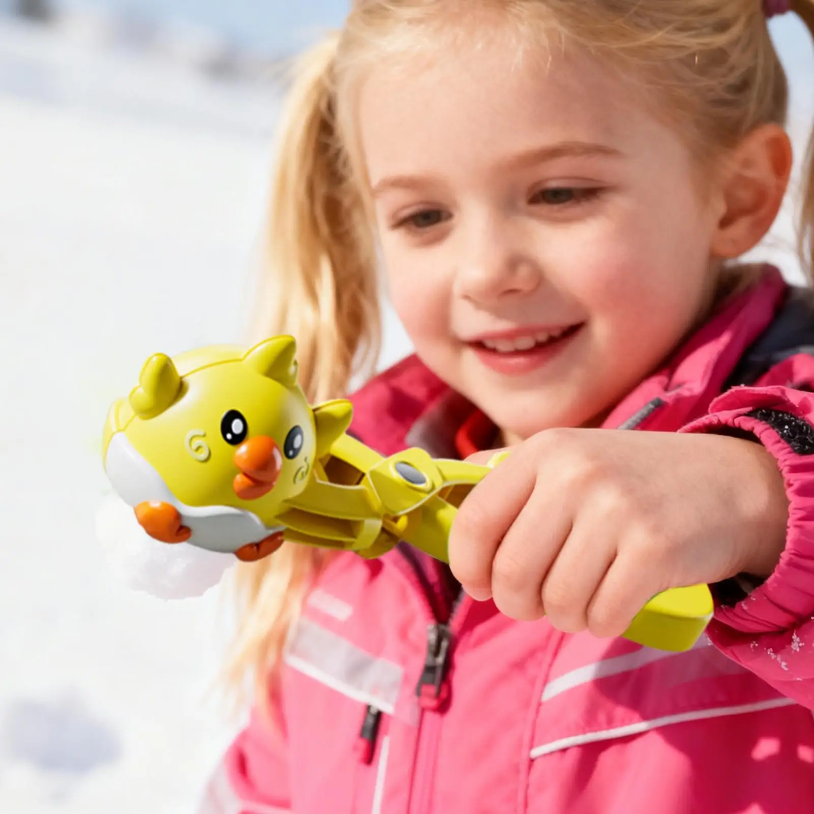 1個 動物雪玉メーカークリップ 可愛い鶏型雪玉ツール 握りやすいおもちゃ 子供用 屋外 冬の楽しみ